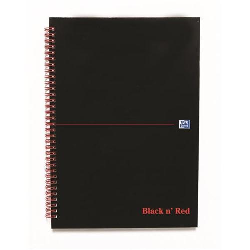 Oxford Black n'Red Glossy Wirebound Hardback A4 A-Z Notebook