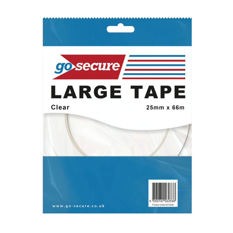 GoSecure Large Tape 25mmx66m Clear
