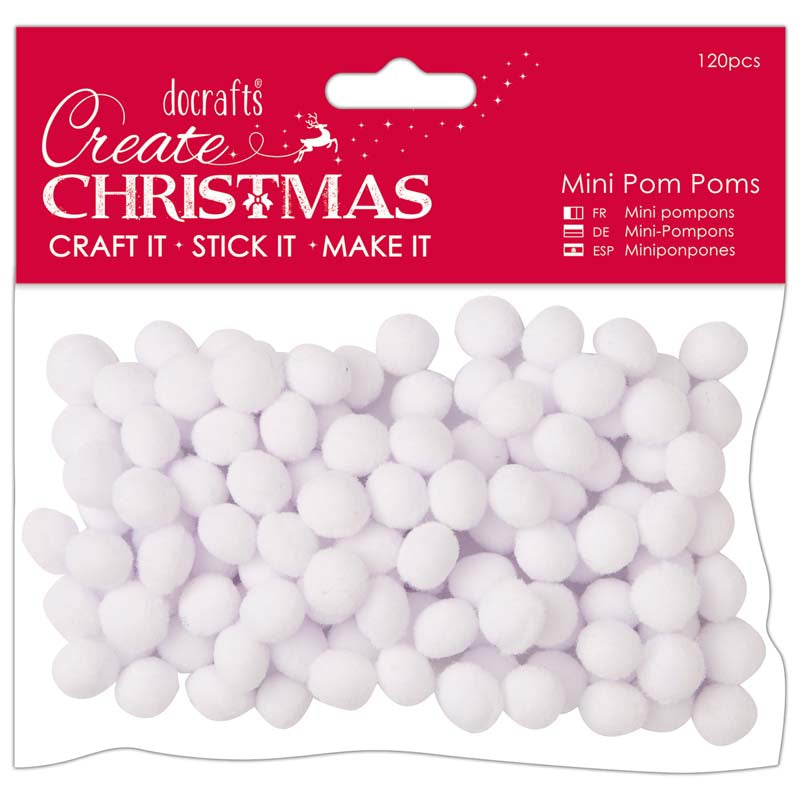 Create Christmas Mini Pom Poms (120pcs)