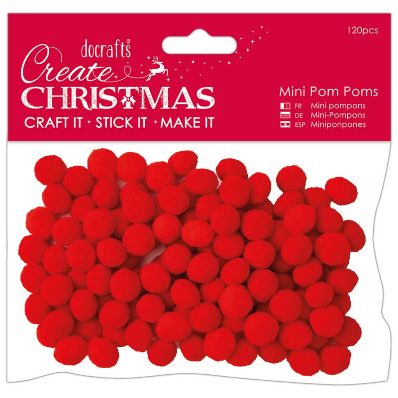 Create Christmas Mini Pom Poms (120pcs)