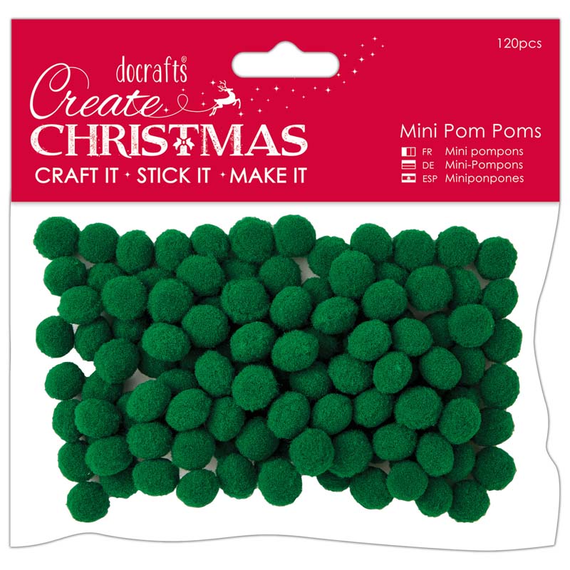 Create Christmas Mini Pom Poms (120pcs)