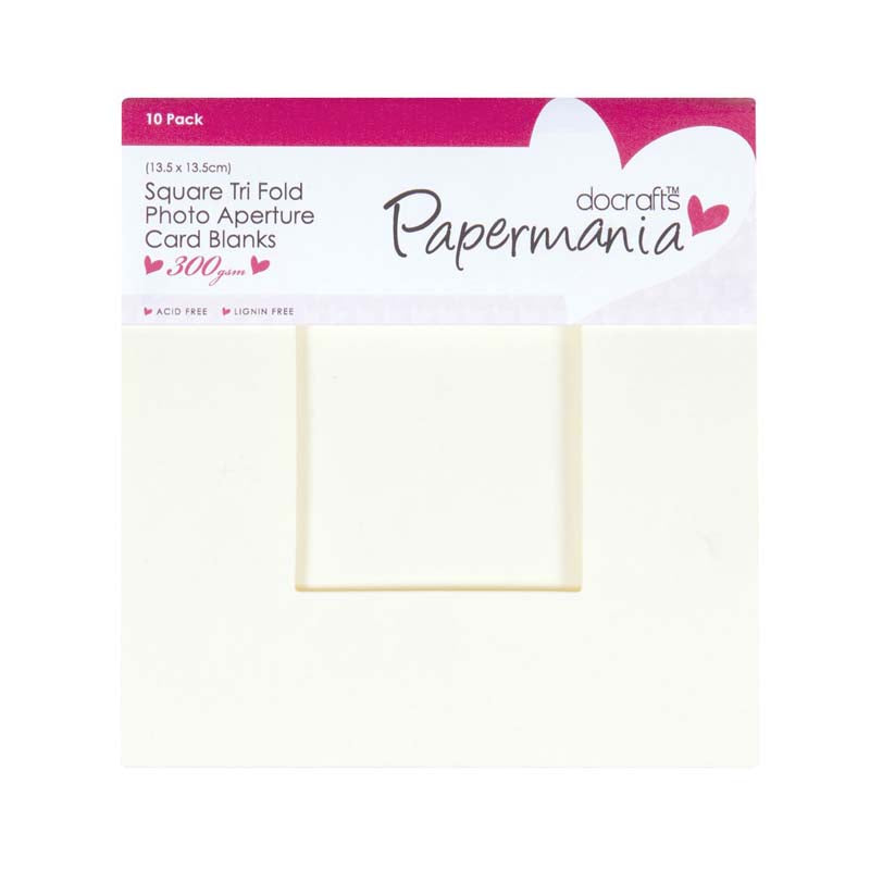 Papermania Square Cards and Envelopes Tri Fold Window (10pk)