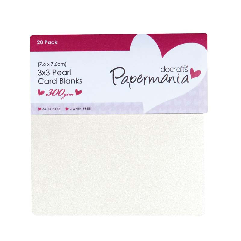 Papermania 3 x 3" Cards and Envelopes Pearlised (20pk)