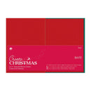 Create Christmas 5 x 7" Cards & Envelopes Textured (50pk, 240gsm) - Red & Green