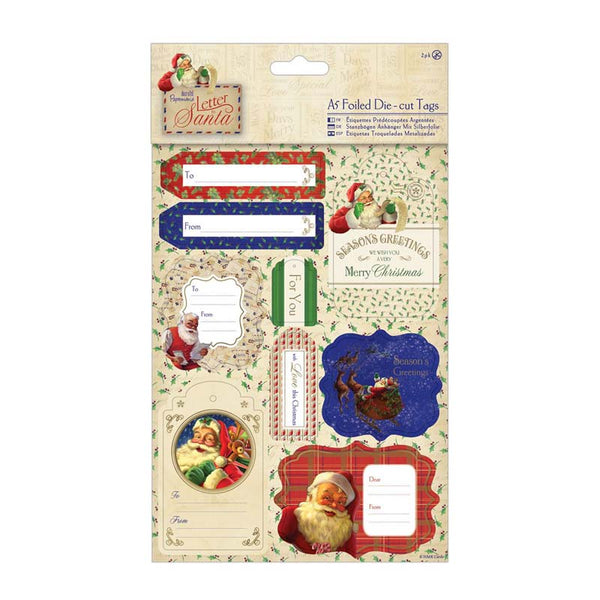 A5 Die-cut Tags & Toppers Foiled (2pk) - Letter to Santa