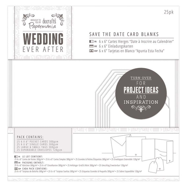 Papermania Save The Date Card Blanks (25pk) - White Heart