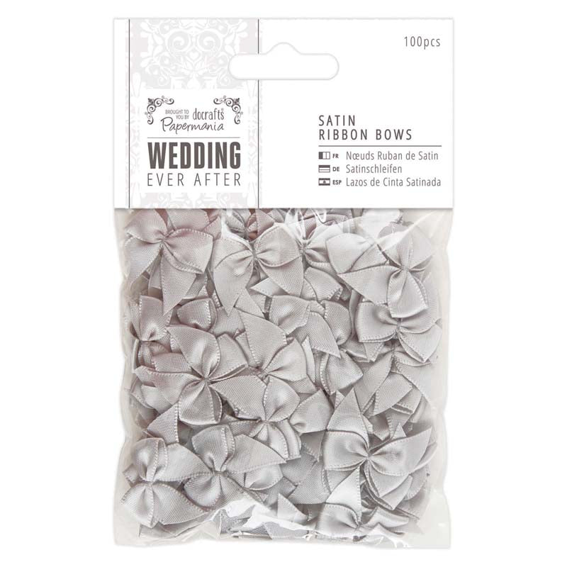 Papermania Satin Ribbon Bows (100pcs) - Wedding