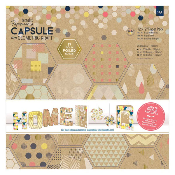 Papermania Paper Pack (36pk) - Geometric Kraft