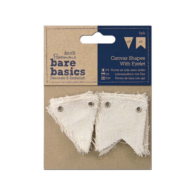 Papermania Canvas Shape with eyelet (6pk) - Small-Large Flag