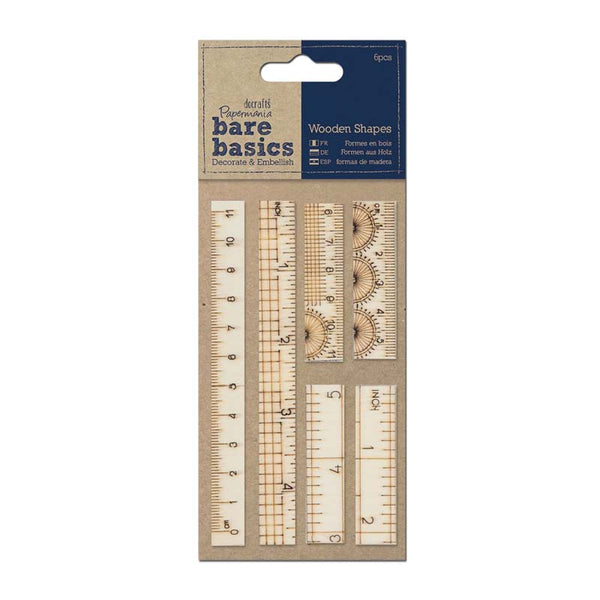 Papermania Wooden Ruler Shapes (6pcs)