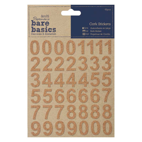 Papermania Cork Stickers (43pcs) - Numbers