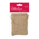 Create Christmas Jute Drawstring Bags (3pk)