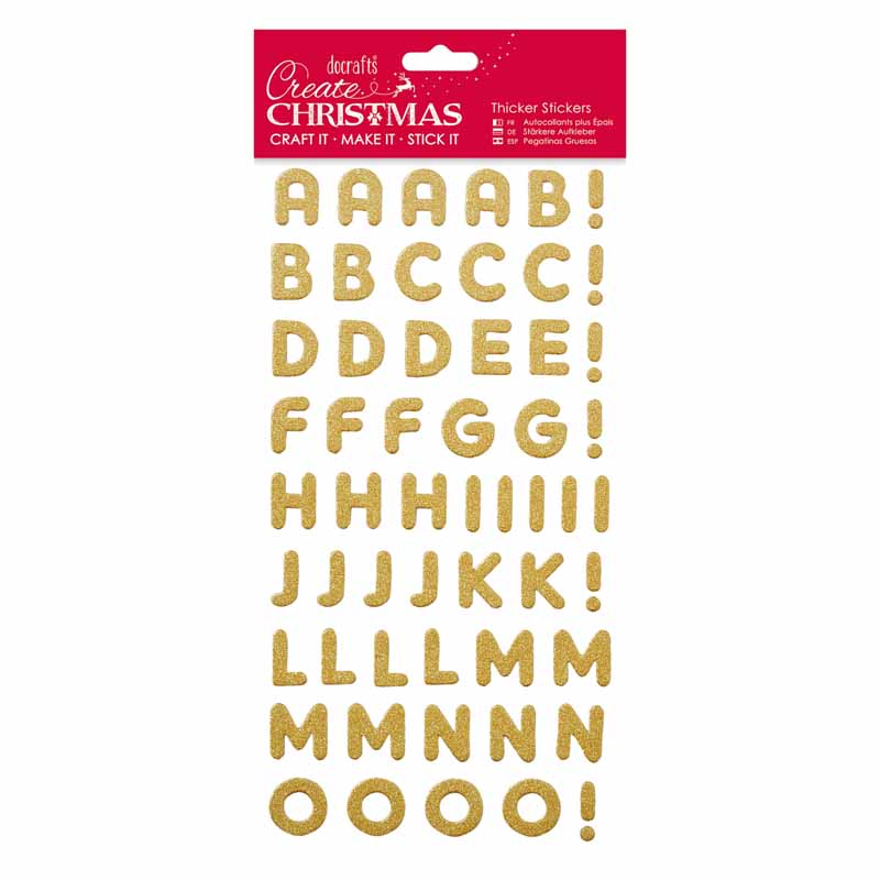 Create Christmas Christmas Alphabet Thicker Stickers - Glitter