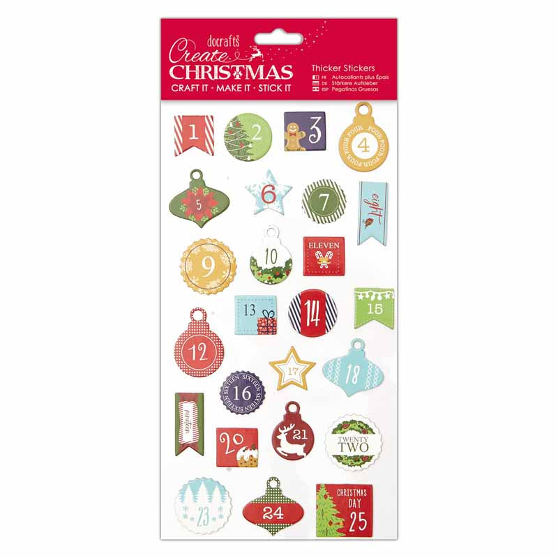Create Christmas Christmas Thicker Stickers - Advent Numbers