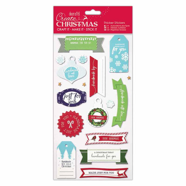 Create Christmas Christmas Thicker Stickers - Handmade By