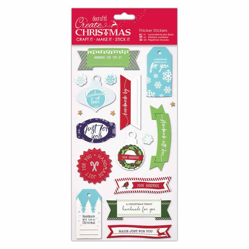 Create Christmas Christmas Thicker Stickers - Handmade By