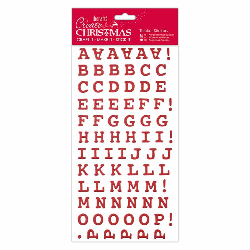 Create Christmas Christmas Alphabet Thicker Stickers - Glitter