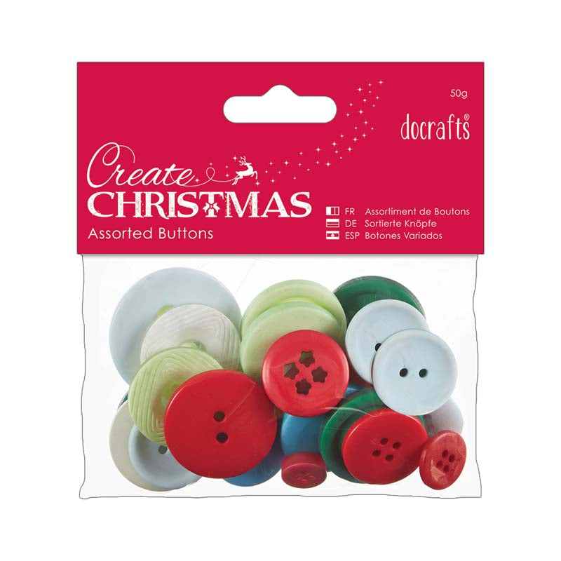 Create Christmas Assorted Buttons (50g) - Traditional Christmas