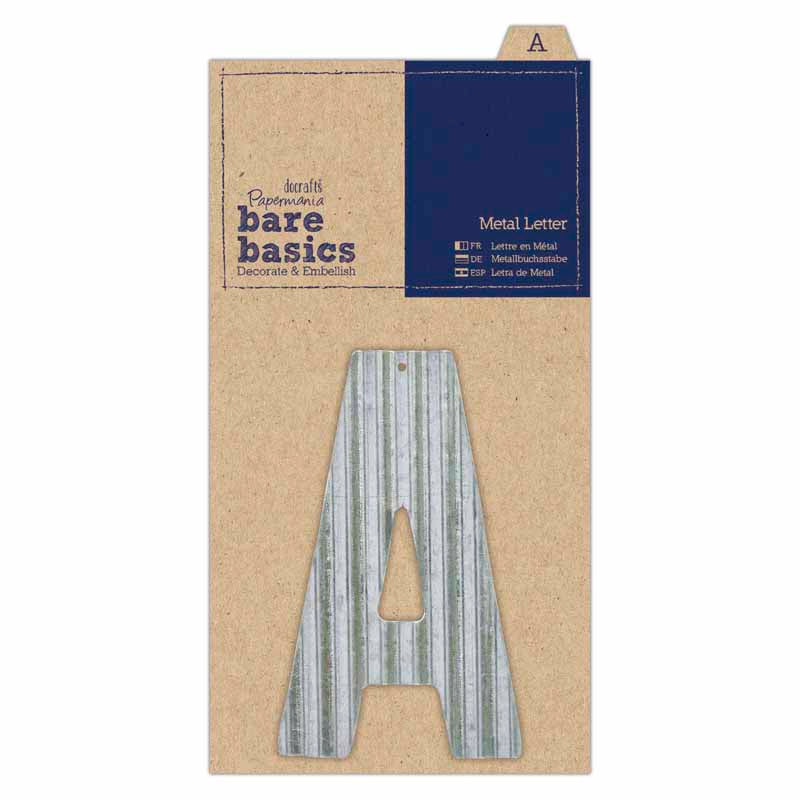 Papermania Bare Basics Metal Letters - Silver (1pc)