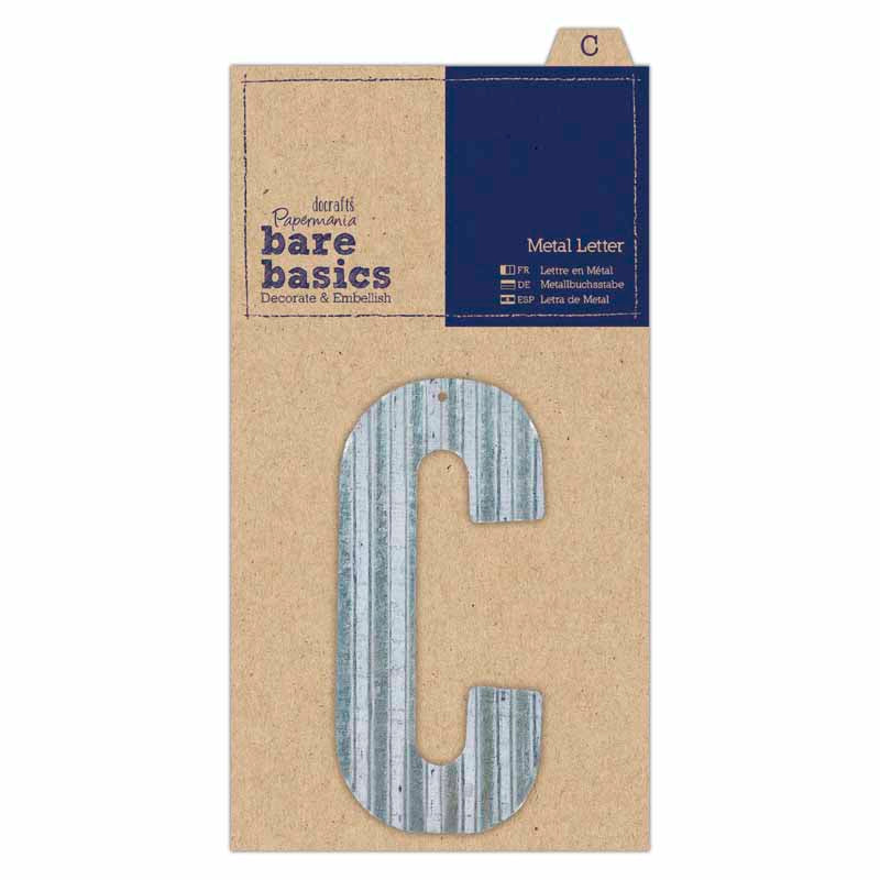 Papermania Bare Basics Metal Letters - Silver (1pc)