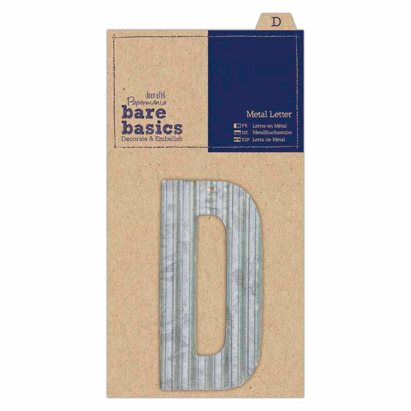 Papermania Bare Basics Metal Letters - Silver (1pc)