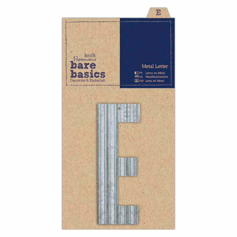 Papermania Bare Basics Metal Letters - Silver (1pc)