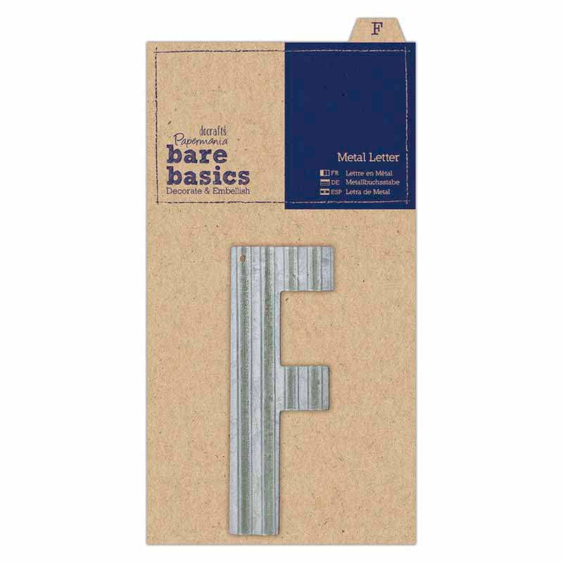 Papermania Bare Basics Metal Letters - Silver (1pc)