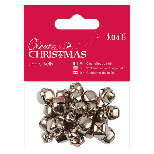 Create Christmas Jingle Bells (30pcs) - Silver - Assorted Sizes