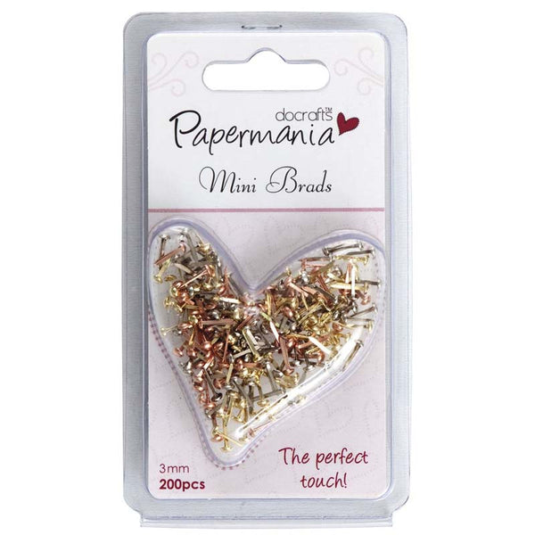 Papermania Mini Brads Metallics (200pk) - Assorted Gloss