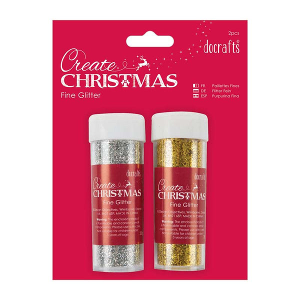Create Christmas Fine Glitter (2pk) - Silver & Gold