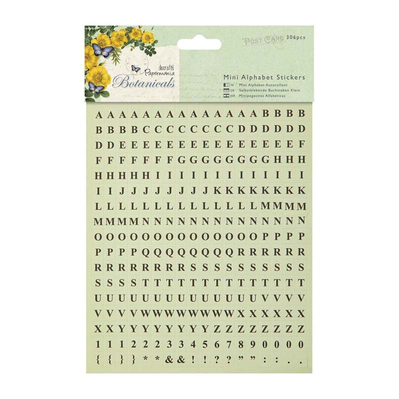 Papermania Mini Alphabet Stickers (306pcs) - Botanicals