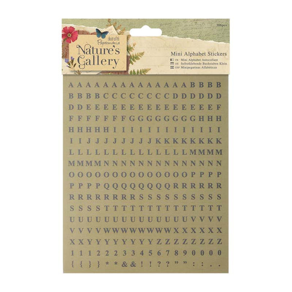 Papermania Mini Alphabet Stickers (306pcs) - Nature's Gallery