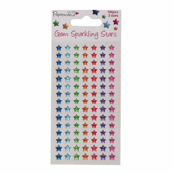 Papermania Sparkling Gems (105pcs) - Stars - Assorted Brights