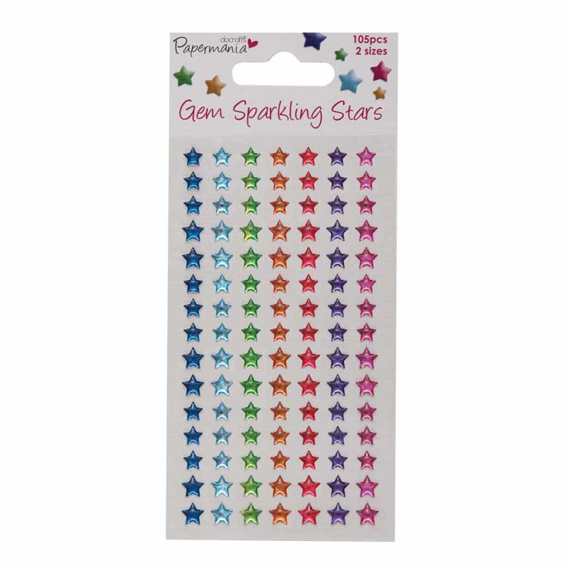 Papermania Sparkling Gems (105pcs) - Stars - Assorted Brights