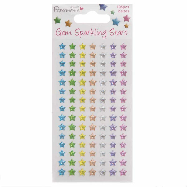 Papermania Sparkling Gems (105pcs) - Stars - Assorted Pastels