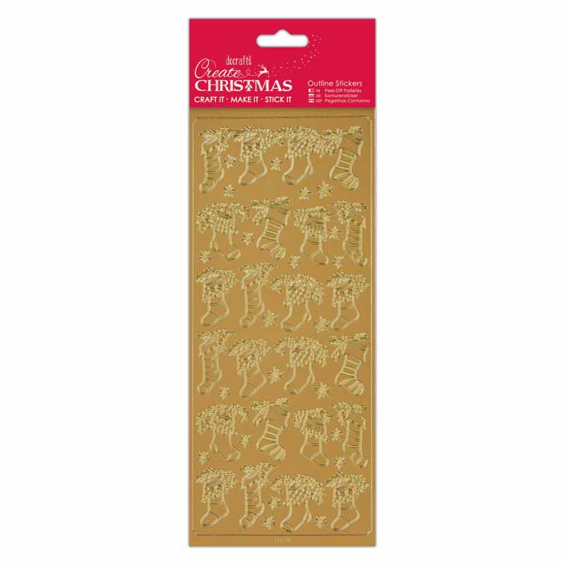 Create Christmas Outline Stickers - Stockings