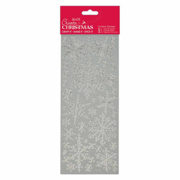 Create Christmas Outline Stickers - Snowflakes