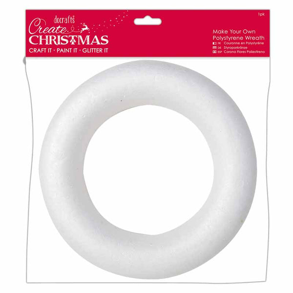 Create Christmas Make Your Own Polystyrene Wreath (220mm)