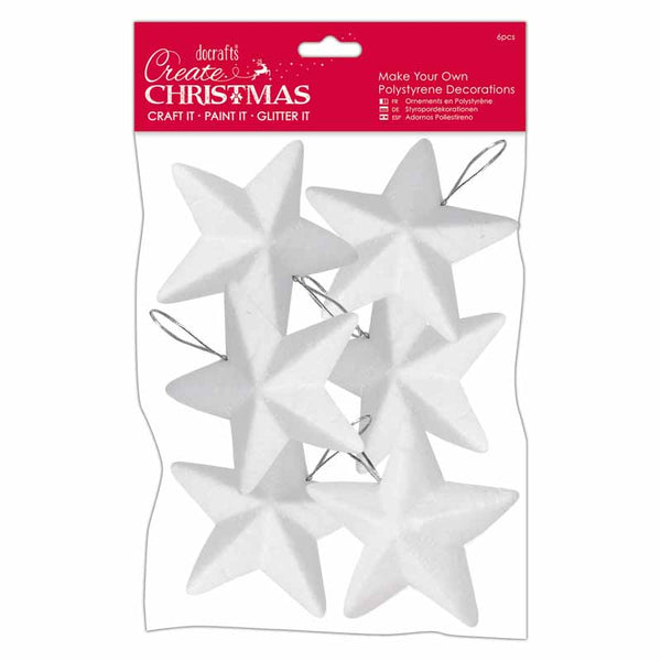 Create Christmas Make Your Own Polystyrene Decorations 10cm (6pcs) - Star