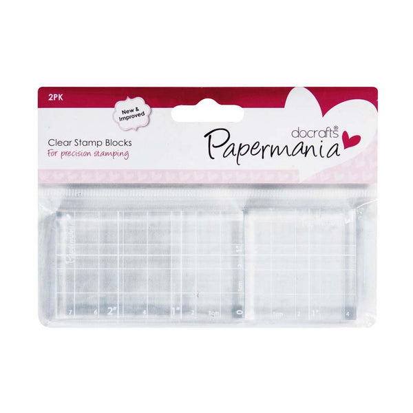 Papermania Clear Stamp Blocks (2pk) - 1.75 x 3" & 1.75 x 1.75"