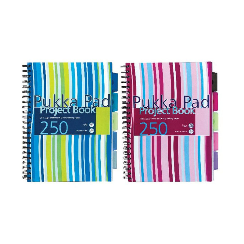 Pukka Pad Stripes Polypropylene Project Book 250 Pages A4