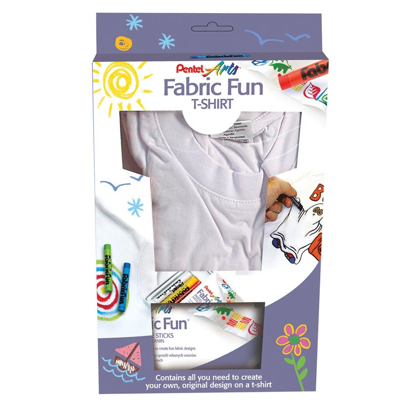 Pentel Fabric Fun Pastel Dye Sticks with T-shirt