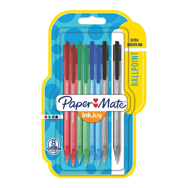 PaperMate Inkjoy 100RT Assorted Ball Pens (8 Pack)