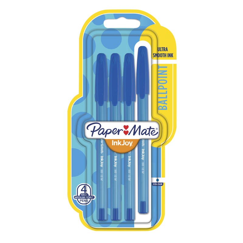 PaperMate Inkjoy 100ST Ball Pens - Medium (4 Pack)