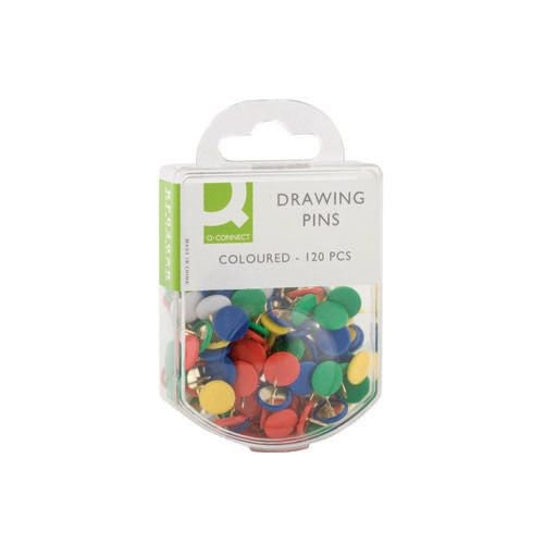 Q-Connect Drawing Pins Coloured (Pack of 120)