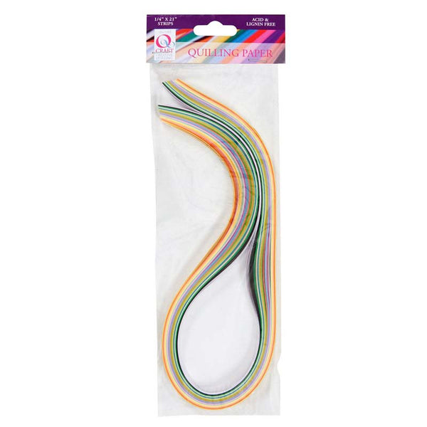Qcraft 6mm Paper Strips (108pcs) 1-4 x 21" - Mixed Pastel (18 Colours)