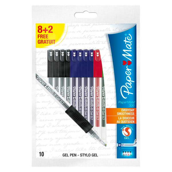 PaperMate 300 Gel Pens Assorted (10 Pack)