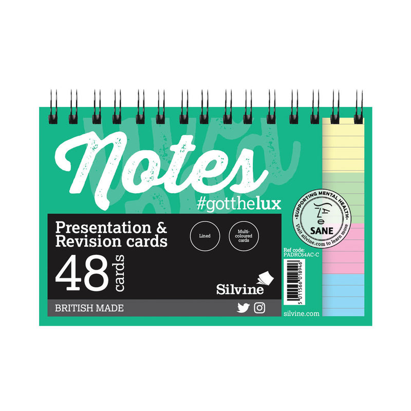 Silvine Revision Presentation-Note Card Twin Assorted