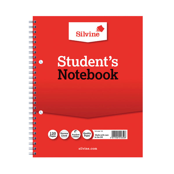 Silvine Ruled Student Notebook 229x178mm 120 Pages