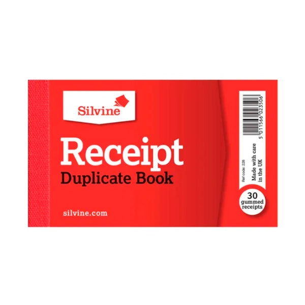 Silvine Duplicate Receipt Book 63x106mm Gummed